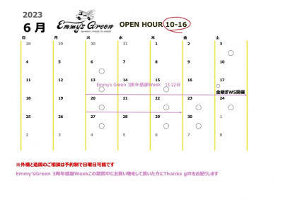 6月営業日